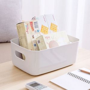 Boîte de rangement en plastique rectangulaire avec poignées pour bureau, salle de bain, cuisine, organisateur de collations - Product Image 1