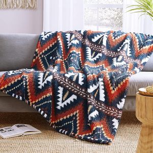 Manta de Sherpa bohemio de fábrica de China, manta de Navidad de tamaño King para invierno, manta gruesa de tiro <span class=keywords><strong>azteca</strong></span> bohemio, tamaño King - Product Image 1