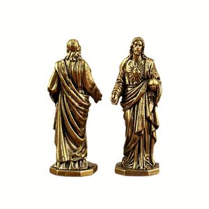Estatua Religiosa Hecha a Mano - Virgen María en Latón Electrochapado para Decoración del Hogar - Product Image 5