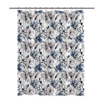Set Tirai Mandi Mewah Modern Poliester 3D Cetak Digital Motif Bunga Pedesaan Botani Kain Tahan Air dengan Gantungan Mandi