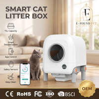 Bac à litière pour chat intelligent et écologique de 72 L, auto-nettoyant, en plastique ABS, élimination automatique des odeurs, contrôle par application/WiFi, OEM personnalisé UE
