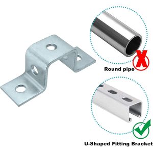 MISA MISA09 Single-Side U Shaped Bracket 1-<b>5</b>/8 in Strut Channel 3/16 Thick Zinc Plated Steel Support Connector for Metal <b>Framing</b> - Product Image 4