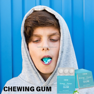 Bán buôn L-theanine năng lượng caffeine máy tính bảng nhai nướu hỗ trợ năng lượng FOCUS đường miễn phí bạc hà kẹo cao su máy tính bảng - Product Image 4
