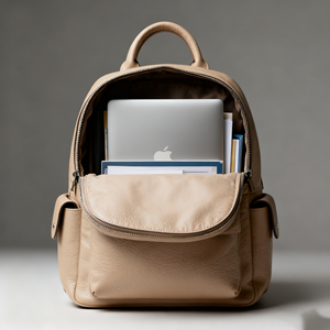 Nhà Sản Xuất Nâu Vegan Da Nhỏ Gọn Đa Chức Năng Tã Túi Mens Phụ Nữ Thêm Lớn Tã Túi Ba Lô - Product Image 6