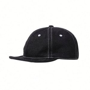 Vintage Duck Tongue Soft Top Baseball Cap Denim Soft Short Brim Solid Color Baseball Cap <b>Hats</b> - Product Image 4