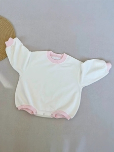 春秋季纯色连体衣婴幼儿男童女童衣服长袖儿童连体衣 - Product Image 3