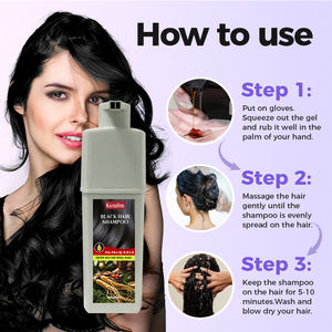 Joynna Champú y Acondicionador <span class=keywords><strong>de</strong></span> <span class=keywords><strong>Color</strong></span> Permanente para el <span class=keywords><strong>Cabello</strong></span> 3 en 1 Rojo Borgoña Marrón <span class=keywords><strong>Canela</strong></span> Cubre las Canas Fórmula Nutritiva en Crema - Product Image 2