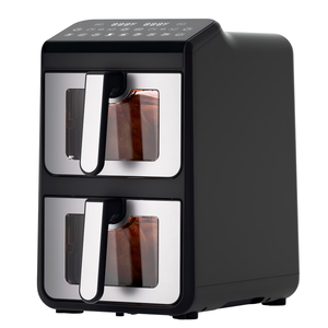 Nouvelle Conception Friteuse <span class=keywords><strong>à</strong></span> Air Électrique <span class=keywords><strong>Sans</strong></span> <span class=keywords><strong>Huile</strong></span> en Acier Inoxydable Double Cuve Carrée avec Fonctions Grill et Cuisson, Utilisation Extérieure, Fenêtre de Visualisation - Product Image 4