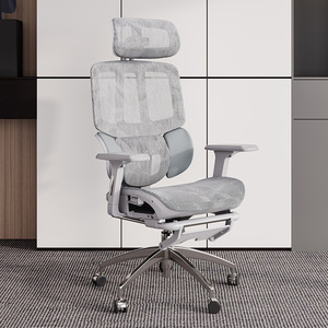 Luxury Modern Mesh Adjustable Lumbar Swivel <strong>Reclining</strong> Executive <strong>Desk</strong> <strong>Chair</strong> Ergonomic Office <strong>Chair</strong> with Footrest - Product Image 1