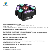 Projecteur LED mobile 15x10W 4-en-1 DMX512 RGB IP33 pour discothèque et éclairage de scène DJ