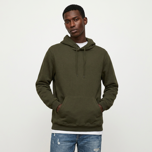Sudadera con capucha de media cremallera de felpa 100% algodón para hombre, talla grande, cálida para invierno, con bloques de color y estampado grueso, deportiva - Talla XS - Product Image 1