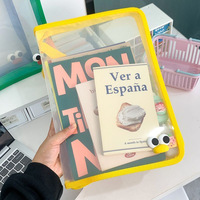 Pochette de rangement A4 transparente en PP pour documents, grande capacité, pour manuels scolaires, avec fermeture éclair, portable, épaissie et étanche