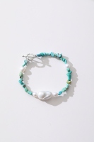 Bracelet vintage classique en perles turquoise menthe pour les occasions de mariage et de fête
