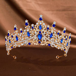 Couronne de Mariée Style Européen en Cristal et Strass, Diadème Best-Seller, Serre-Tête de Mariage en Alliage Plaqué Or pour Soirée - Product Image 4