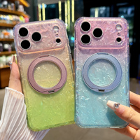 Coque magnétique à motif dégradé pour iPhone 18 17 16 15 Pro Max, style INS, avec béquille IMD, pour iPhone 18 Pro