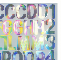 Autocollants personnalisés holographiques irisés en forme de lettres de l'alphabet, décalcomanies laser arc-en-ciel numérotées pour le scrapbooking DIY et la décoration de coques de téléphone