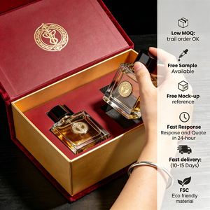 Boîtes d'expédition personnalisées de luxe en papier pour coffrets de produits cosmétiques et parfums avec intérieur en velours - Product Image 1