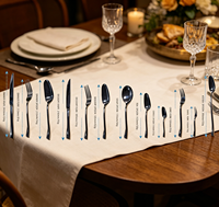 Ensemble de couverts de luxe haut de gamme et de haute qualité en acier inoxydable 304 de qualité alimentaire, comprenant des couteaux, des fourchettes, des cuillères et des accessoires de table assortis