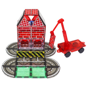 Wellbbplay 88Pcs Mới Nhất OEM/ODM Trẻ Em Giáo Dục Đồ Chơi Thành Phố Giao Thông Đường Chủ Đề Từ Gạch Xây Dựng Khối Thiết Lập Tạo Ra Cuộc Đua - Product Image 2