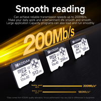 Carte mémoire Mini TF SD en plastique professionnelle Kodak 128 Go/256 Go/512 Go U3 A2 V30 pour caméras d'action et drones