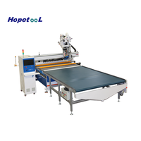 Routeur CNC pour bois Hopetool robuste avec chargement/déchargement automatique, broche 9KW, AC220V/380V, précision 0,01 mm, déplacement 1300x2500x300mm
