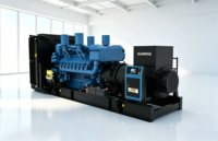 Générateur diesel refroidi par eau à châssis ouvert 480 kW 600 kVA 400 V 50 Hz 1500 tr/min, unité d'alimentation de secours industrielle