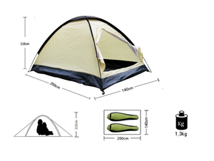 <span class=keywords><strong>Attrezzatura</strong></span> da <span class=keywords><strong>Campeggio</strong></span>: <span class=keywords><strong>Tenda</strong></span> a Cupola per 2 Persone, Quattro Stagioni, con Design Pieghevole e Supporti Dritti, per Escursionismo e Pesca all'Aperto, con Borsa per il Trasporto - Product Image 2