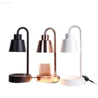 Lampe chauffe-bougie LED mini électrique rétro, gradation progressive, minuterie, arrêt automatique, veilleuse, décoration romantique pour la maison, chauffe-cire en métal
