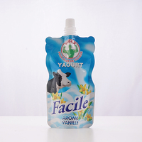 Emballage de poche à boire debout personnalisé imprimé de 100 ml pour yaourt, lait, avec bec verseur pour aliments pour bébés