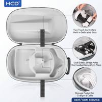 Étui de transport personnalisé pour casque VR en PU avec fermeture éclair, coque rigide antichoc, sac de rangement de voyage, étui de protection portable