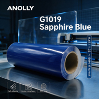 Prix d'usine, vinyle PVC auto-adhésif bleu saphir pour affiches publicitaires imprimables