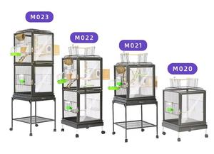 <span class=keywords><strong>Cage</strong></span> à oiseaux en acrylique avec base en alliage d'aluminium <span class=keywords><strong>Cage</strong></span> à perroquets de luxe avec maison en métal Emballage en boîte - Product Image 2