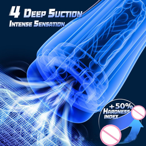 Мастурбатор-чашка для мужчин с цифровым дисплеем, тренажер для пениса, 9 режимов вибрации, реалистичная имитация вагины с функцией всасывания и звуков - Product Image 3