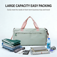 Sac de sport imperméable à prix d'usine, logo personnalisé, grande capacité, sac de voyage cosmétique, livraison rapide, sac de fitness léger et pliable