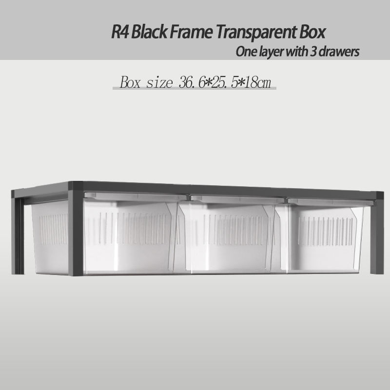 Boîte transparente de cadre noir (36.6*25.5*18cm)