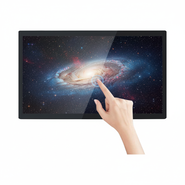 23.8-Inch Capacitive Multi-Touch Screen Industrial Monitor 16:9 1920x1080P Built-in Speakers VGA DVI HDMI Metal Ra80
