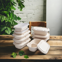 AT PACK Gobelet en papier kraft écologique, recyclable et jetable, carré et rond, récipient en papier pour aliments à emporter de qualité alimentaire