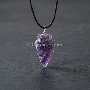 Collier en pointes de flèche d'améthyste et d'agate CrystaExport.com en gros - Artisanat en pierre naturelle du Gujarat - Product Image 2