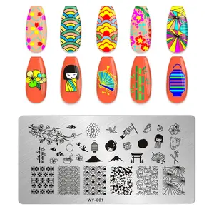 Venta al por mayor Nail Art Plate Plantilla de estampado de uñas de acero inoxidable para herramientas de plantilla de impresión