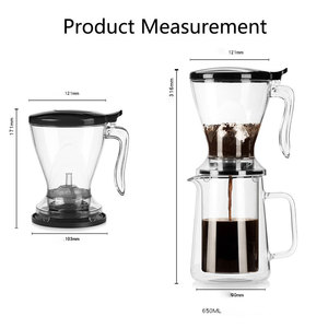 Filtre <span class=keywords><strong>à</strong></span> café portable en <span class=keywords><strong>verre</strong></span> borosilicate, filtre automatique, <span class=keywords><strong>cafetière</strong></span> <span class=keywords><strong>à</strong></span> froid pour la maison et le bureau - Product Image 6