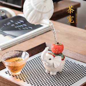 <b>Elephant</b> Tea Pet Figurine Resin Creative Animal <b>Decoration</b> For Tea Set Desk Ornament Gift - Product Image 3