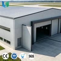 Hangar d'avion à grande portée en structure métallique, modèle de projet réel du Royaume-Uni, pour la maintenance d'avions commerciaux