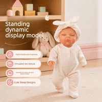 Adorable poupée reborn en silicone solide de 6 pouces avec pyjama à oreilles de lapin, cadeau pour les jeux quotidiens des enfants
