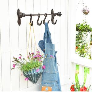 Hierro fundido forjado a mano Herrero Utensilio <span class=keywords><strong>de</strong></span> cocina olla sartén S gancho riel estante soporte 4 ganchos colgador - Product Image 2