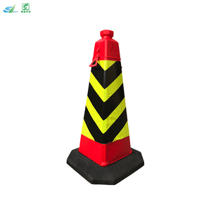 Kırmızı yüksek görünürlük trafik güvenliği koni kaldırma halkası ile yeni PVC HDPE plastik malzeme