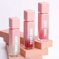Brillant à lèvres rose mignon marque privée vente chaude végétalien brillant mat liquide rouge à lèvres tubes de brillant à lèvres vides
