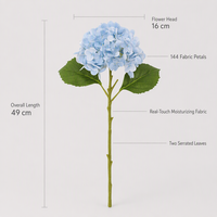 Tige d'hortensia artificielle Joho, 144 pétales, fleurs artificielles, pompon racemé, doré rêveur et lumineux, pour hall d'hôtel, emballé et fixé
