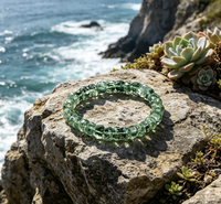 Bracelet tendance en perles facettées de cristal vert naturel et strass, texture glacée, bijou unisexe, cadeau