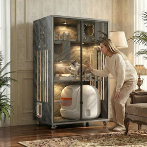 บ้านวิลล่าไม้สำหรับแมว รังสัตว์เลี้ยง โรงงานซานตง รับสั่งทำ บ้านวิลล่าแมวในร่มสุดหรู ทำจากไม้ - Product Image 1