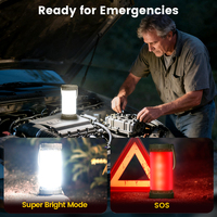 Lanterne d'urgence portable rechargeable par USB, 3 couleurs, 5 niveaux de luminosité, lampe de camping LED avec mode SOS pour batterie externe
